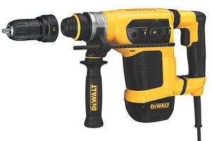 SDS plus drill with removable chuck.