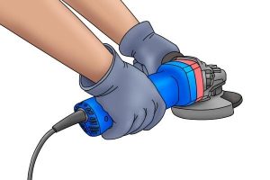 Safety precautions to take when an angle grinder overheats.