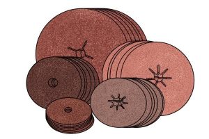 Sanding discs come with pads with different gradients.