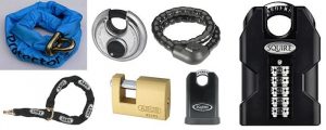 Security locks and chains are important for keeping your tools safe.