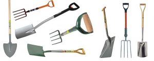 Spades manufactured from different materials.
