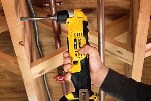 The Dewalt angle drill is compact and versatile.