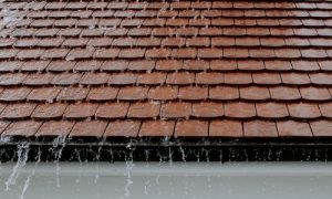 Water running off roof due to well installed flashing.