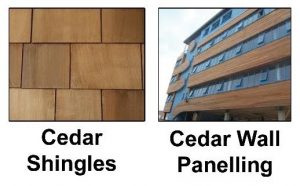 Sheradised nails used in cedar shingles and cedar wall panelling.