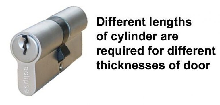 In euro cylinder locks different size cylinders are needed for different thickness of doors.