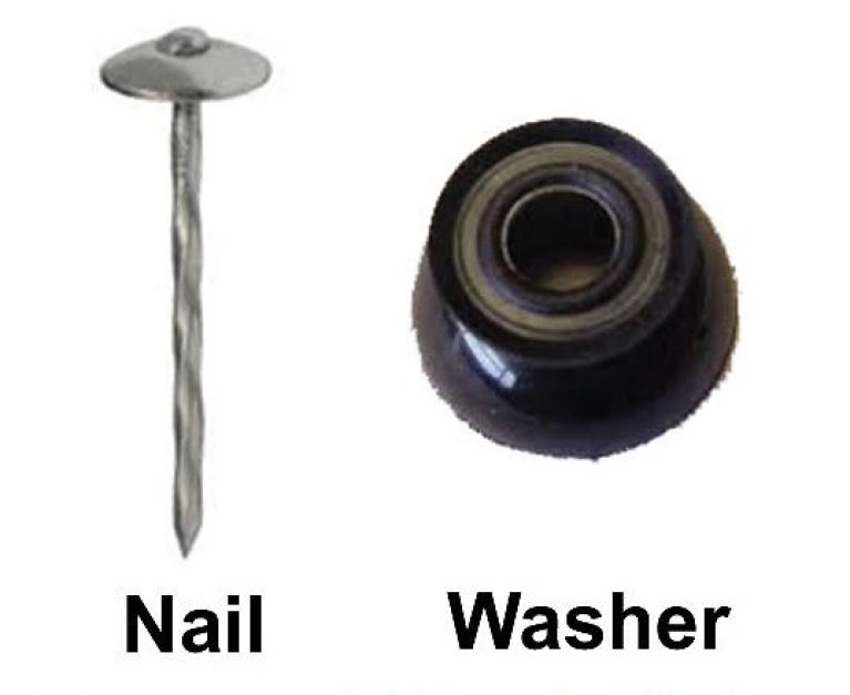 Galvanised Spring Nails and washer.