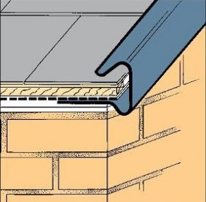 Illustration of universal dry verge installed on a property.