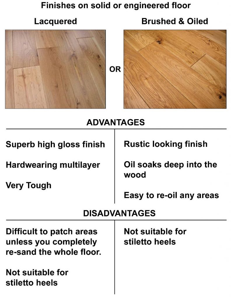 What are the different types of oak flooring finishes.